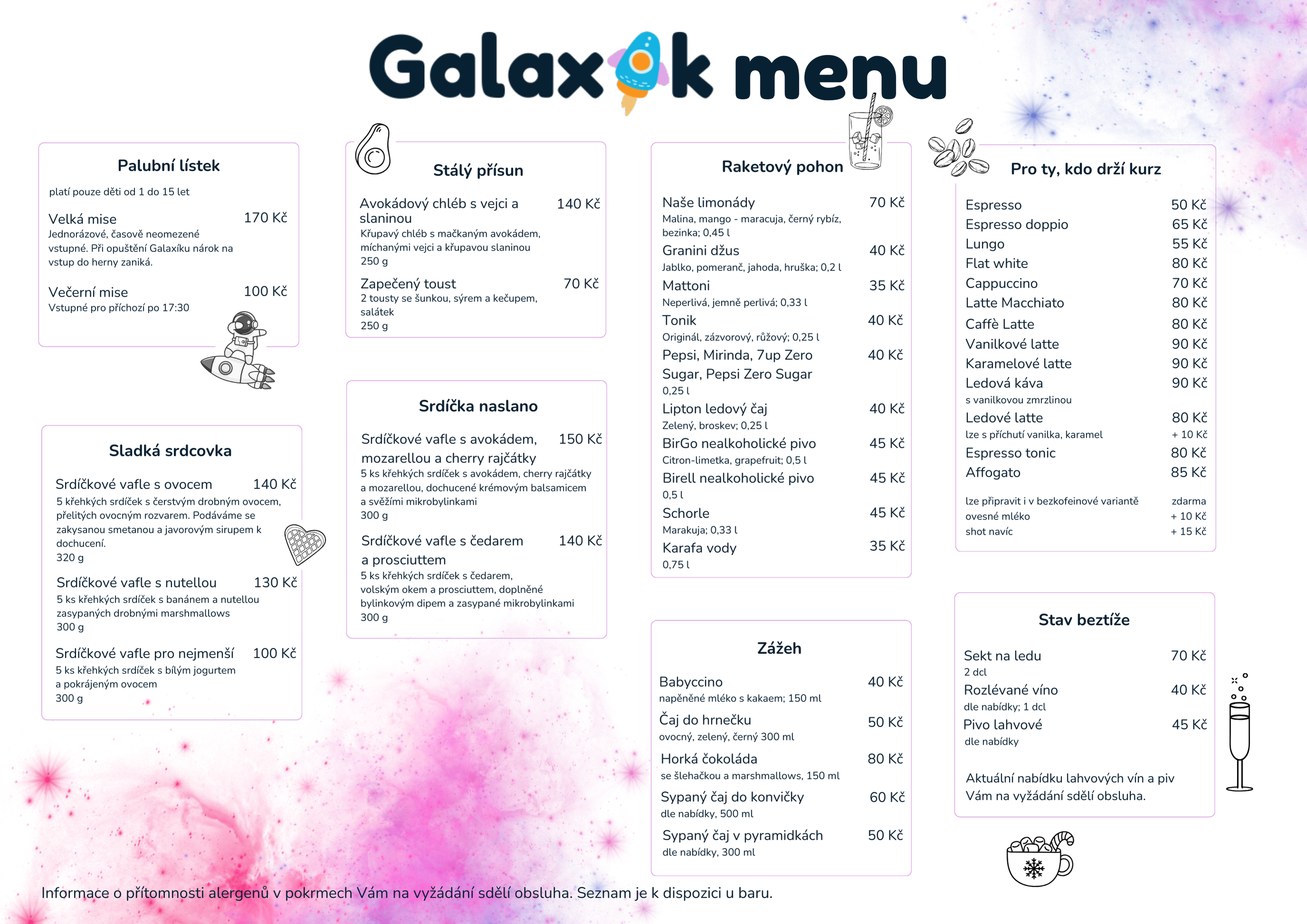 Menu Galaxík